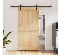 Porte coulissante 100 x 210 cm Bois de pin massif (non traité) vidaXL