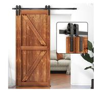 Porte Coulissante À Rail Suspendu De Grange, Rail De Poulie Monorail Silencieux, Kit De Quincaillerie For Porte De Grange Coulissante, Adapté Aux Salles De Stockage(90.5" Track (Single Door))