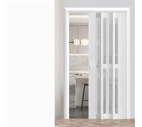 Porte coulissante accordéon Concertina en PVC, avec rail en alliage d'aluminium, convient pour chambre à coucher, cuisine, buanderie, salle de bain, A01, 122 x 203 cm