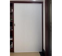 Porte coulissante accordéon intérieure avec cadre en aluminium, installation sans perçage pour des largeurs personnalisables, idéale pour les cloisons de séparation peu encombrantes