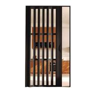 porte coulissante accordéon, Porte accordéon intérieure de séparation de pièce noire, plusieurs tailles disponibles for salle de bain, cuisine, entrée(120x200cm)