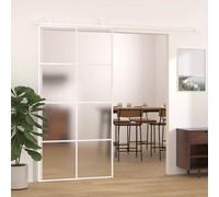 Porte Coulissante Aluminium et Verre ESG 102,5x205 cm Suspendue Maison vidaXL