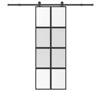 Porte coulissante avec kit de quincaillerie 90x205 cm Verre ESG vidaXL
