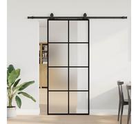 Porte coulissante avec kit de quincaillerie noir 90x205 cm vidaXL