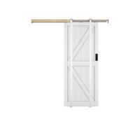 Porte coulissante avec système à galandage en bois et MDF - blanc - H205 x 93 cm - NEFARA