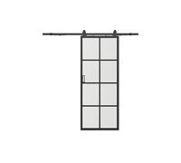 Porte coulissante avec système en applique - aluminium et verre trempé - H205 x L83 cm - WILDEN II