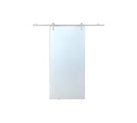 Porte coulissante avec système en applique CLEAVER - H205 x L83 cm - Verre trempé dépoli