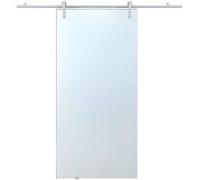 Porte coulissante avec système en applique CLEAVER - H205 x L83 cm - Verre trempé dépoli Transparent G