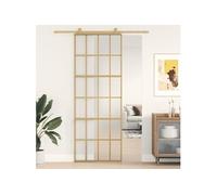 vidaXL Porte coulissante suspendue 155175 doré 76 x 205 cm verre ESG dépoli aluminium