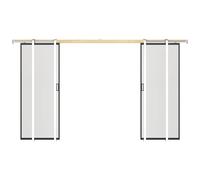 Porte coulissante double avec système à galandage - aluminium et verre trempé dépoli - 2 x H205 x L73 cm - LINCI II