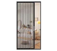 Porte coulissante en accordéon avec maille et serrure, portes moustiquaire ventilées et rétractables pour intérieur de salon, portail pliable en alliage d'aluminium, installation sans perçage