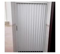Porte coulissante en accordéon en alliage d'aluminium, séparateur de pièce intérieur/extérieur, porte pliante en métal avec serrure, parfaite pour les cuisines et les restaurants (110 x 203,2 cm)