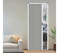Porte coulissante en accordéon - Séparateur de pièce rétractable en accordéon avec poignée en tissu cellulaire idéal pour chambre à coucher, salle de bain, cuisine, bureau et véhicule récréatif - Gris