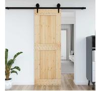 Porte coulissante en bois de pin massif - VidaXL - 80x210 cm - Gain d'espace - Rustique