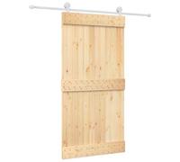 Porte Coulissante en Pin Massif, 100 x 210 cm, Finition Naturelle | Rail acier durable, mécanisme fluide, design compact, entretien simple, usage intérieur