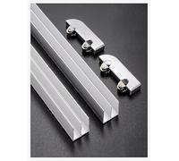 Porte coulissante en verre acrylique avec double rail et roues en aluminium pour vitrine, système coulissant durable