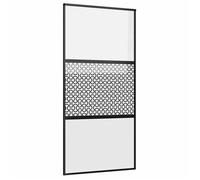 Porte coulissante en verre - vidaXL - 102,5 x 205 cm - Noir - Aluminium - Verre trempé - Design moderne - Gain de place