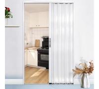 Porte Coulissante Escamotable, Porte Accordéon Entièrement En Aluminium | Aucune Installation De Perçage Requise, Personnalisation Large Et Haute, For Salle De Bain/couloirs(LEFT_110X190CM)