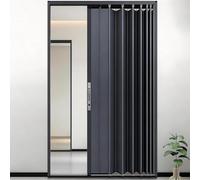 Porte Coulissante Escamotable, Porte Intérieure Pliante En Aluminium | Aucune installation de perçage requise, taille personnalisée, gain de place, for chambre à coucher(LEFT_105X185CM)