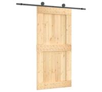 Porte coulissante et kit de quincaillerie 100x210 cm pin massif