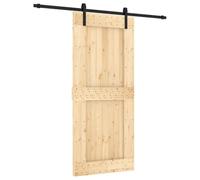 vidaXL Porte coulissante et kit de quincaillerie 90x210 cm pin massif
