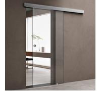 Porte coulissante intérieur 77,5 x 205cm Sogood Amalfi TS19-775 verre de sécurité transparent 8mm poignée ronde