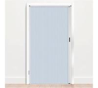 Porte coulissante intérieure pliable avec cadre en métal et panneau non tissé blanc sans perçage 104 x 203 cm pour une installation facile et un gain de place