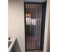 Porte coulissante intérieure pliante avec panneau acrylique, solution gain de place pour séparateur de pièce et buanderie