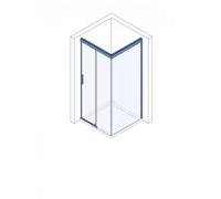 Porte coulissante Koralle S600Plus avec cloison sur élément fixe DSTDF2 180 L, cloison à gauche, 1800mm, V1135S7920SA1, Cabines de douche: Profil/panneau : Argent brillant / Menta, Verre : ESG