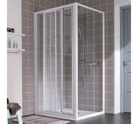 Porte coulissante - LEDA - Atout 2 L13ATC0831 - 3 vantaux - Verre transparent 4 mm - Installation en niche