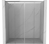 Porte coulissante Mexen Rox 200 x 200 cm, verre transparent, profil chromé
