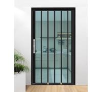 Porte coulissante multifold avec serrure, écran accordéon gain de place pour armoire, salle de bain, buanderie