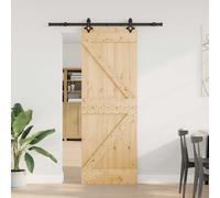 vidaXL Porte coulissante NARVIK 100 x 210 cm (213,5 cm), Porte coulissante moderne, rails en bois pour gagner de l'espace, séparateur tendance pour votre déco intérieure
