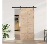 vidaXL Porte coulissante Naturel 100 x 208 cm Bois de pin massif