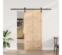 Porte coulissante Naturel Bois de pin massif Moderne Rustique Paravent vidaXL vi