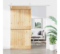 vidaXL Porte coulissante Naturel et Blanc 100 x 210 cm, Salon, porte coulissante rectangulaire moderne, finition bois contemporaine, séparateur d'espace minimaliste
