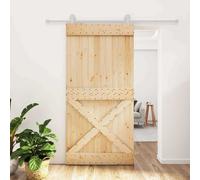vidaXL Porte coulissante Naturel et Blanc 100 x 210 cm