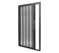 Porte coulissante pliable en avec serrure et clé, porte pliante de style accordéon for extérieur/intérieur, porte moustiquaire rétractable, personnalisable large et haute(41x80in(104x203cm))