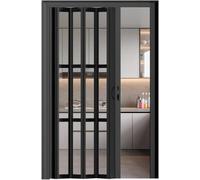 Porte coulissante pliable en PVC avec fermeture magnétique pour salon, placard, salle de bain - panneaux à persiennes personnalisables