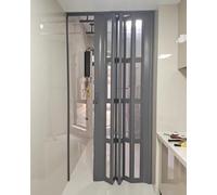 Porte coulissante pliante en accordéon - Porte coulissante intérieure magnétique à isolation thermique avec panneaux transparents pour placard de cuisine, chambre à coucher - Porte moustiquaire