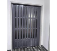 Porte coulissante pliante en plastique PVC pour usage intérieur, cadre durable et verre acrylique, ajustement personnalisable pour chambre à coucher, cuisine, balcon