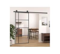 vidaXL Porte coulissante Verre ESG et aluminium 90x205 cm Noir
