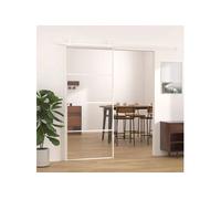 Porte Coulissante Porte de Grange Porte d'Intérieur Système de Porte Maison Butée de Porte Verre ESG et Aluminium 151660