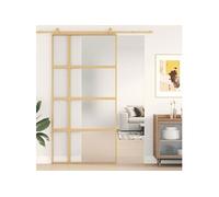 Porte Coulissante, Porte Suspendue avec Butoir, Porte avec Panneaux Grange Cuisine Maison Intérieur, Doré Verre 155195