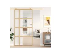 vidaXL Porte coulissante doré 102,5x205cm verre ESG clair et aluminium