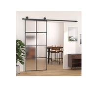 Porte Coulissante Porte Suspendue Système de Suspension avec Rail Chambre Maison Intérieur Aluminium et Verre ESG 288065