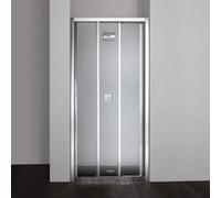 PORTE COULISSANTE POUR DOUCHE EN NICHE STAR DE 90 CM AVEC 3 PAROIS EN VERRE TRANSPARENT
