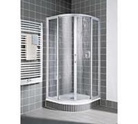 Porte coulissante quart de cercle Kermi N2R530901811K 90 x 185 cm rayon 55 cm, argent mat brillant, Kerolan Fontana