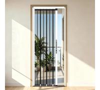 Porte coulissante rétractable, 96,5 x 198,1 cm, blanche, pliable avec double verrou de sécurité, rail discret pour une installation facile dans la chambre, le salon, le camping-car