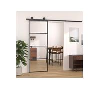 vidaXL Porte coulissante Aluminium et verre ESG 76x205 cm Noir 149479